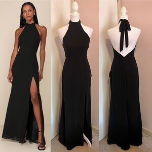Captured Your Heart Black Halter Maxi Dress by Lulus